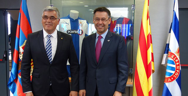 EL presidente del Espanyol está muy enfadado con el Barcelona