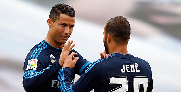 Cristiano y Jesé celebran uno de los goles en Balaídos