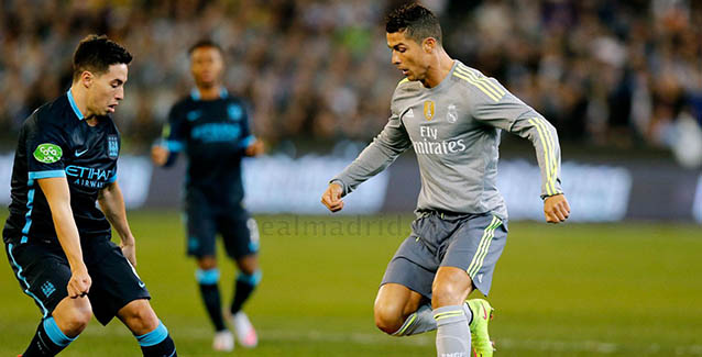 Cristiano Ronaldo en el partido ante el Manchester City