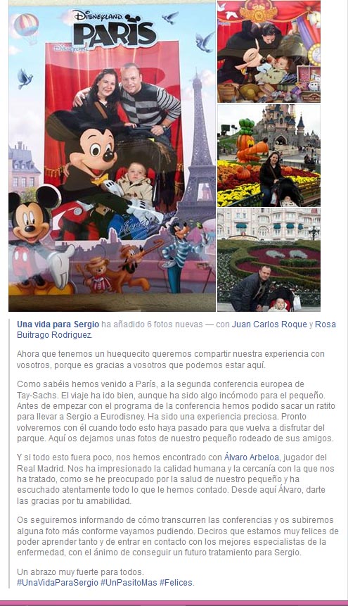 Arbeloa apoyó a un niño enfermo en Disneyland París