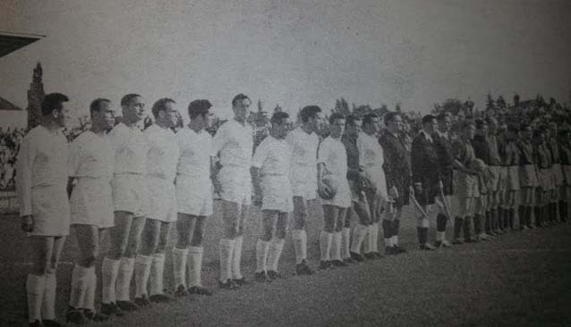 Onces iniciales en el Servette-Real Madrid de 1955