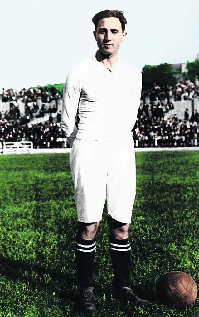 Santiago Bernabéu vestido de jugador