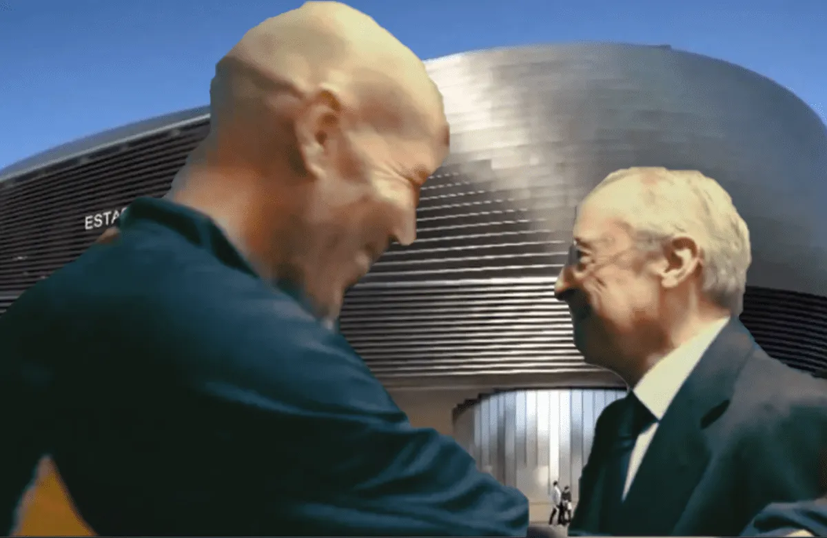 Florentino y Zidane hablan en el Santiago Bernabéu