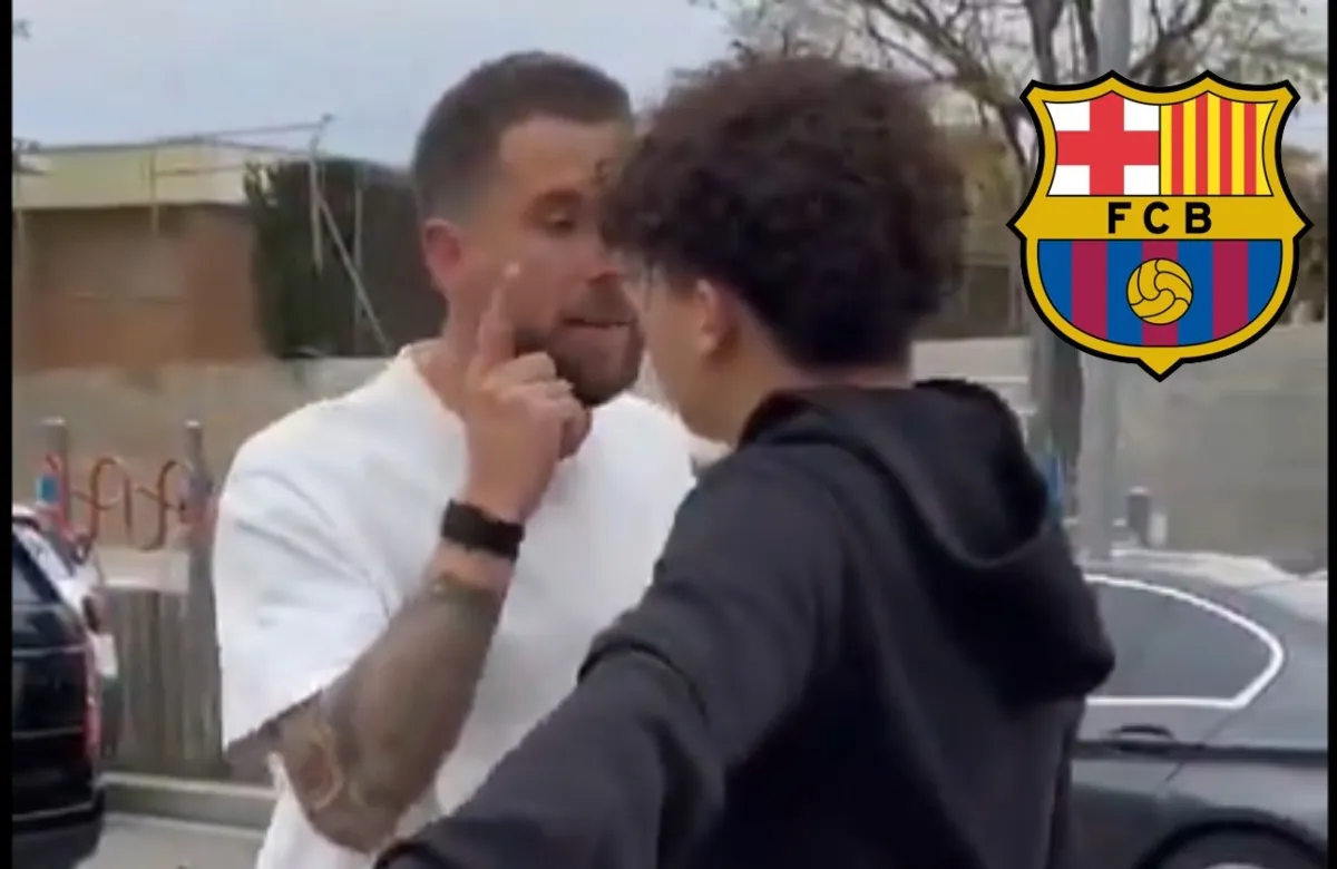 Calentada de un jugador del Barça y casi llega a las manos con un aficionado: “Te voy a…”