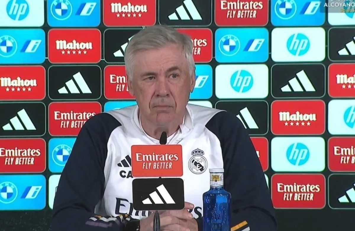 Ancelotti durante la rueda de prensa previa al partido contra el Cádiz