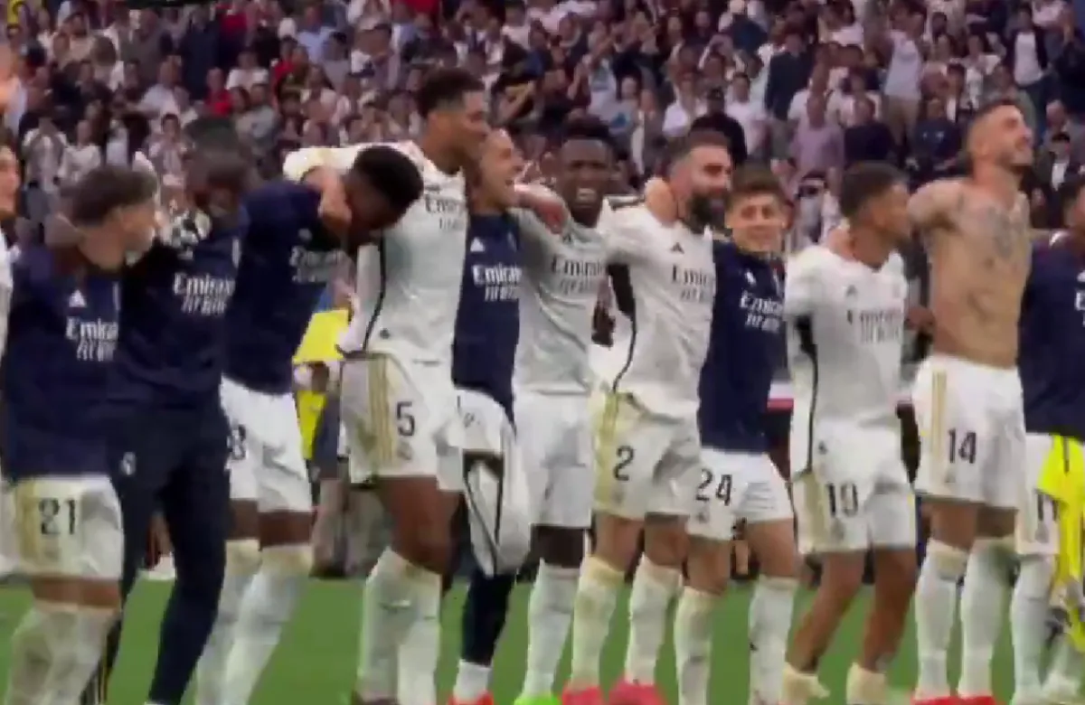 Los jugadores del Madrid celebraron con el Bernabéu el título de Liga: Vinicius, a tope