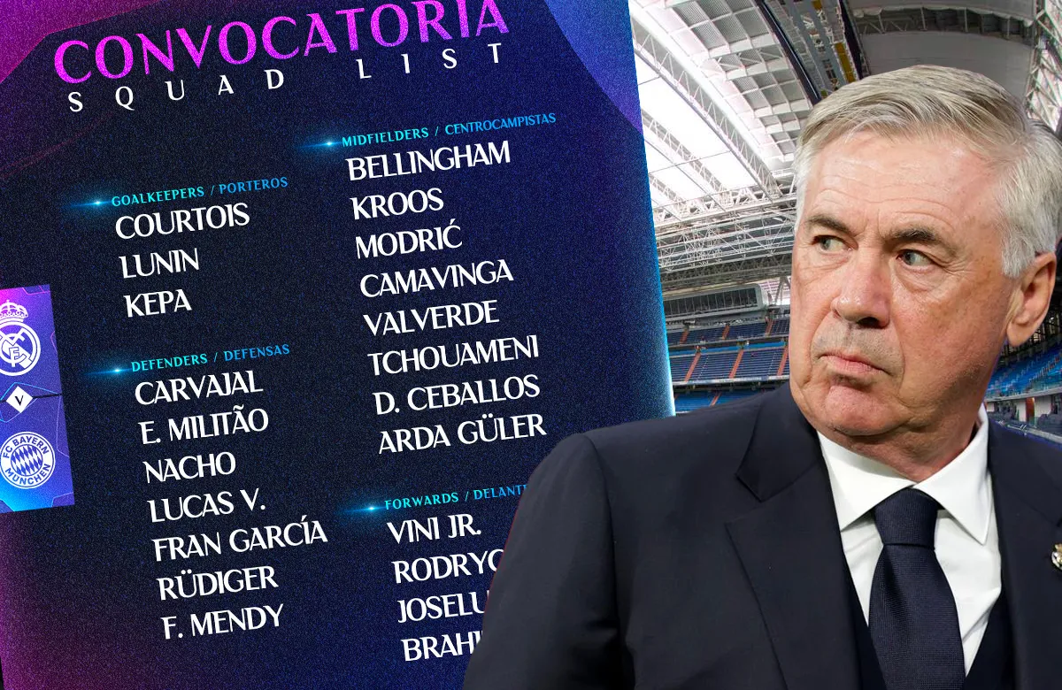 Esta es la convocatoria oficial de Ancelotti para recibir al Bayern: 22 jugadores y una baja