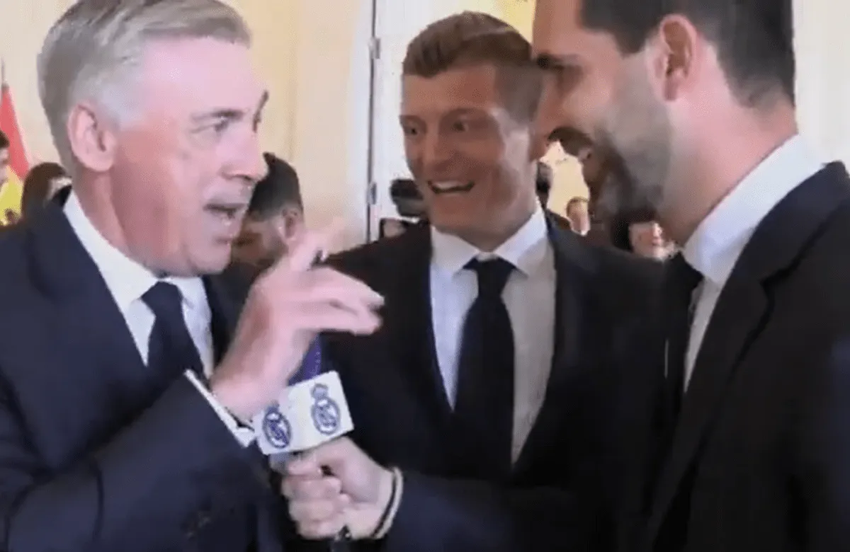 Ancelotti le echó la 'bronca' a Kroos en plena celebración: "Ha fallado..."