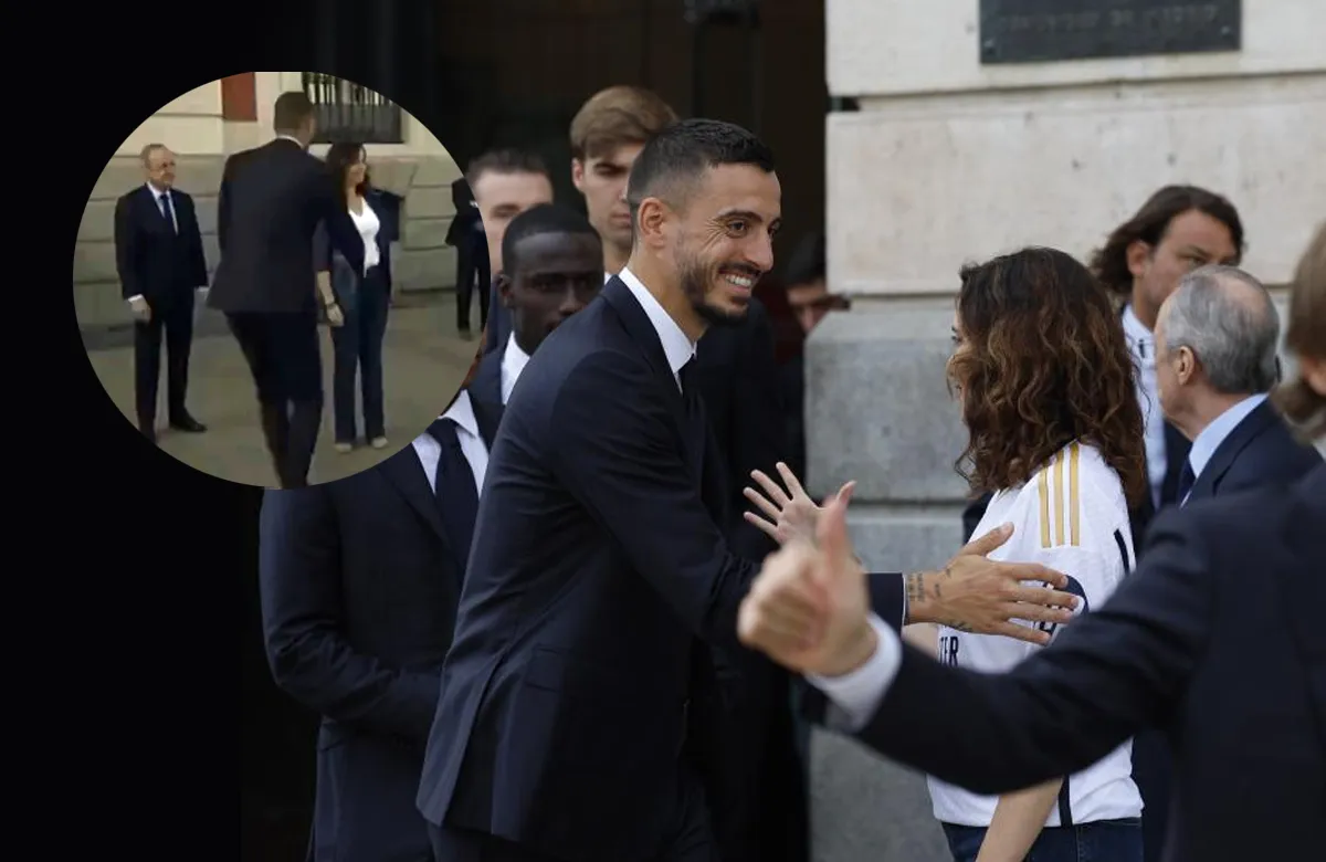 El divertido tirón de orejas de Florentino a Joselu en la celebración del Real Madrid: "Ven..."