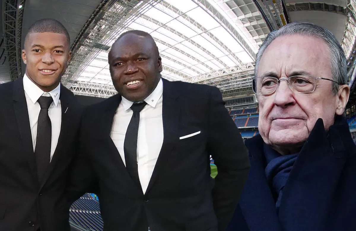 Kylian Mbappé, Wilfried Mbappé y Florentino Pérez