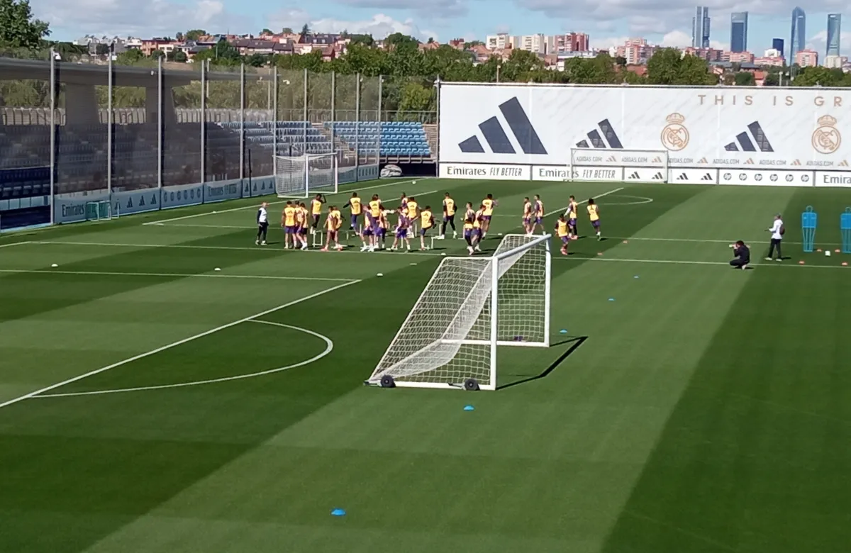 Entrenamiento del Real Madrid previo al partido frente al Villarreal