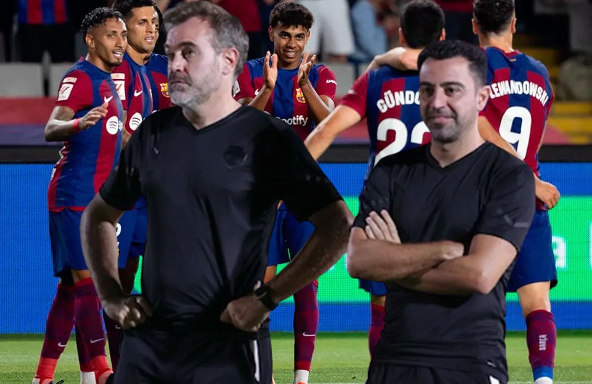 Óscar Hernández, Xavi y jugadores del Barça