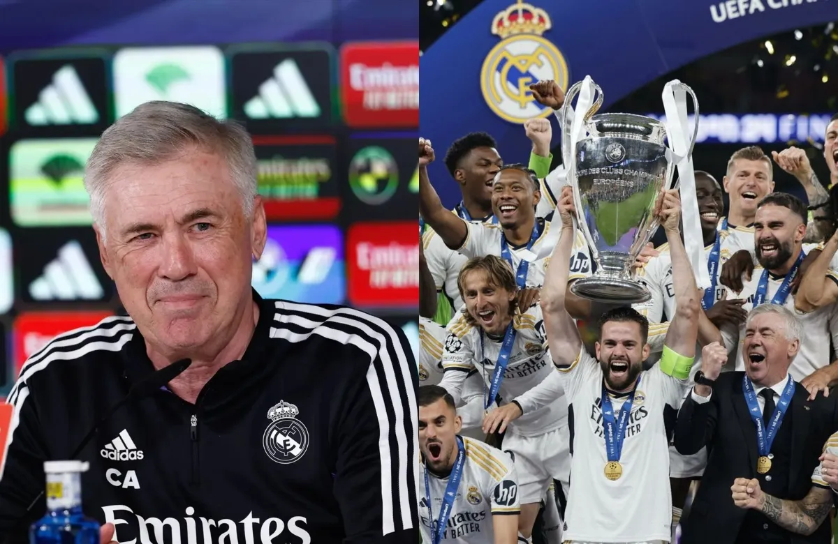 Carlo Ancelotti y jugadores del Real Madrid