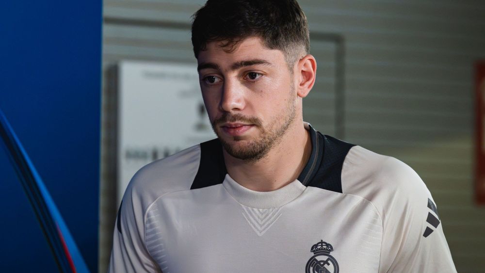 Fede Valverde en una rueda de prensa con el Real Madrid. Fede Valverde en una rueda de prensa con el Real Madrid.