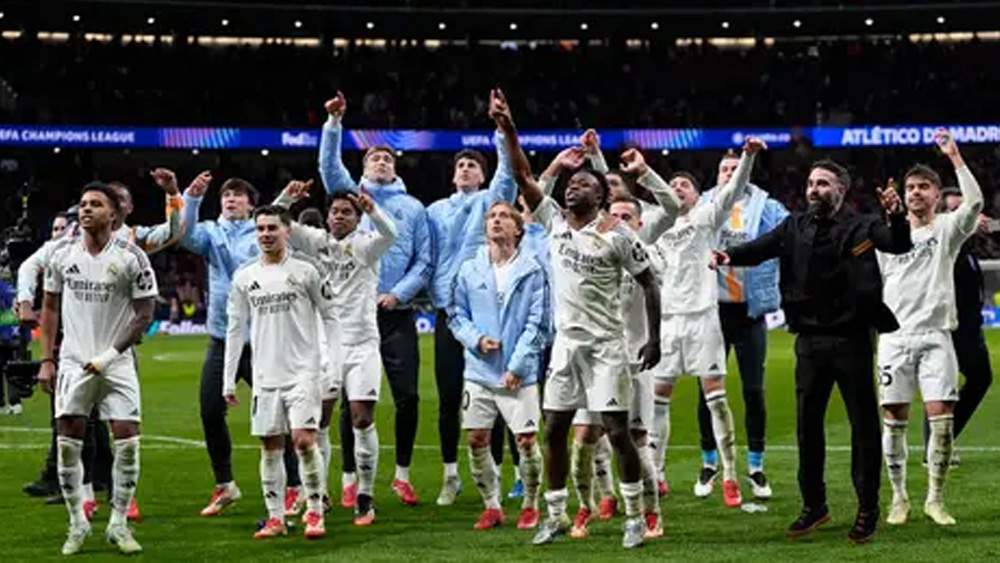 Real Madrid celebrando en el Metropolitano Real Madrid celebrando en el Metropolitano