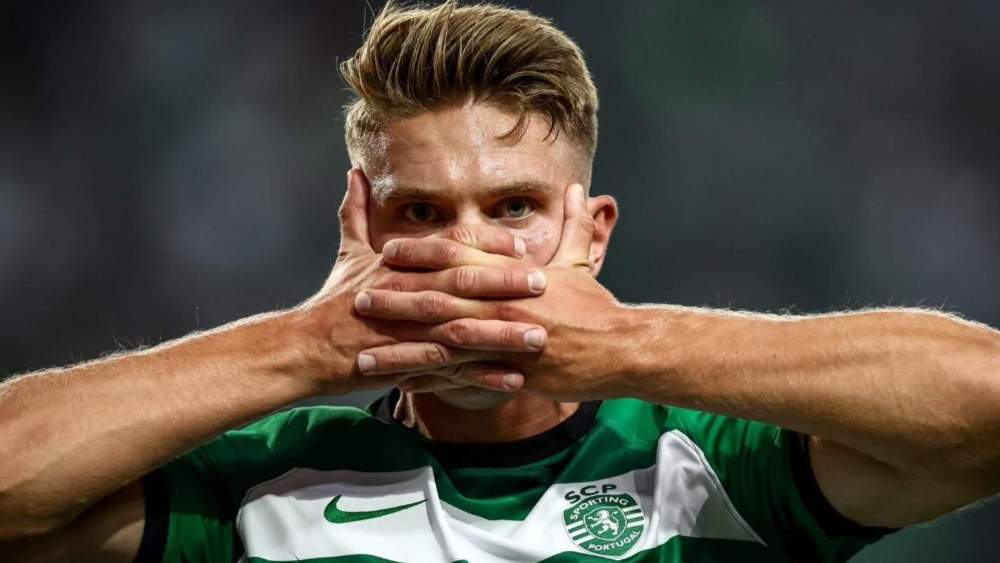 Viktor Gyökeres, celebrando un gol con el Sporting de Portugal. Viktor Gyökeres, celebrando un gol con el Sporting de Portugal.