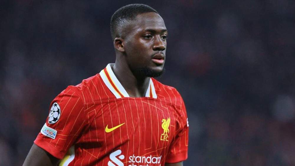 Konaté jugando con el Liverpool Konaté jugando con el Liverpool