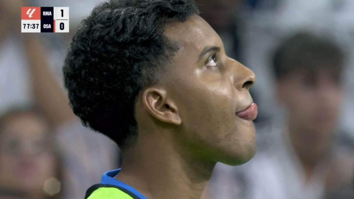 El rostro deRodrygo durante el calentamiento El rostro deRodrygo durante el calentamiento