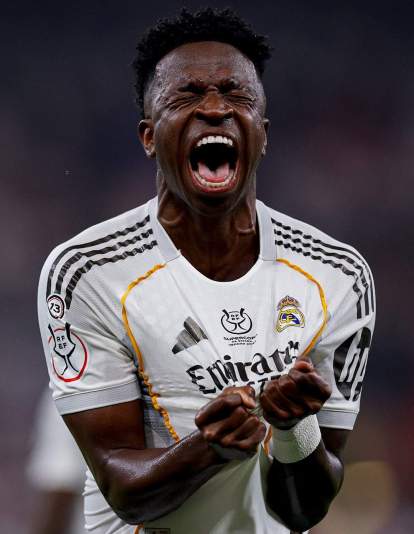 Vinícius Júnior celebrando su gol al Barcelona en la final de la Supercopa. Vinícius Júnior celebrando su gol al Barcelona en la final de la Supercopa.