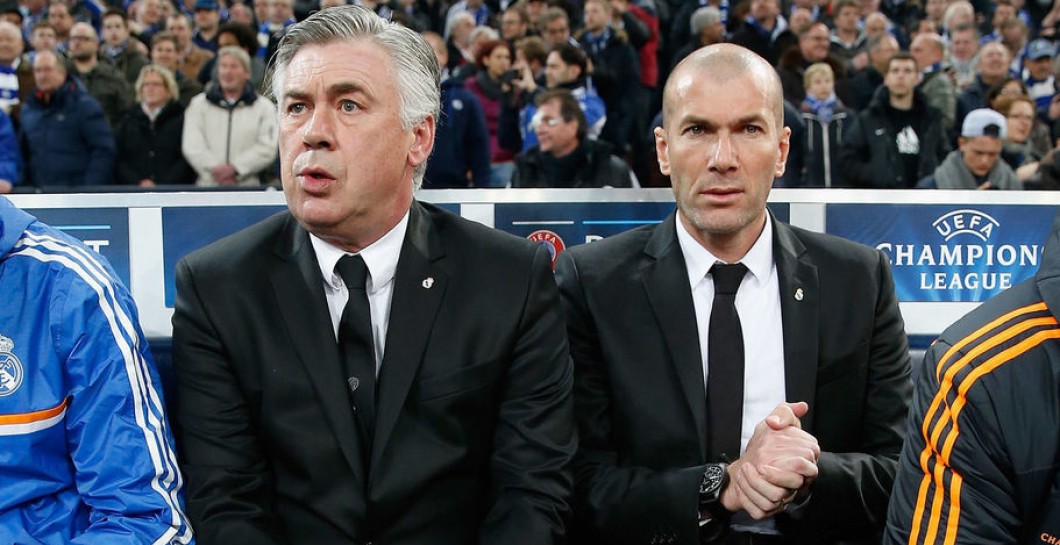 Zidane y Ancelotti en su año de trabajo juntos