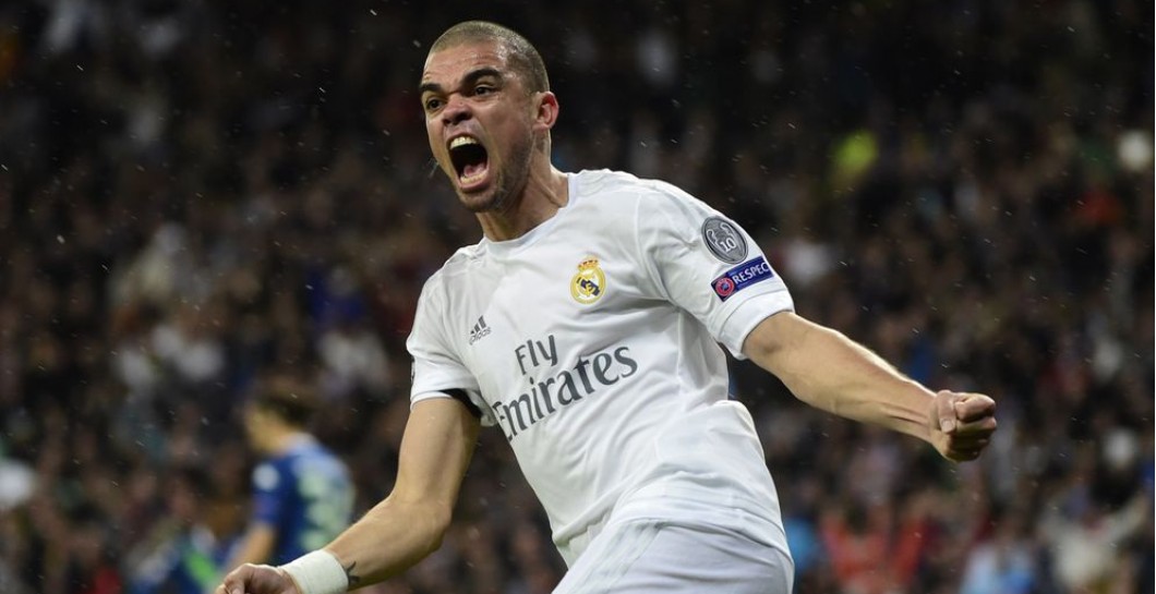 Pepe celebra un gol de esta temporada