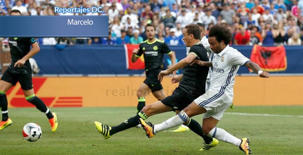 Marcelo en el partido ante el Chelsea