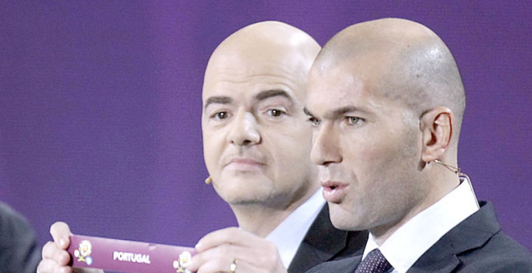 Zidane y el presidente de la FIFA Infantino