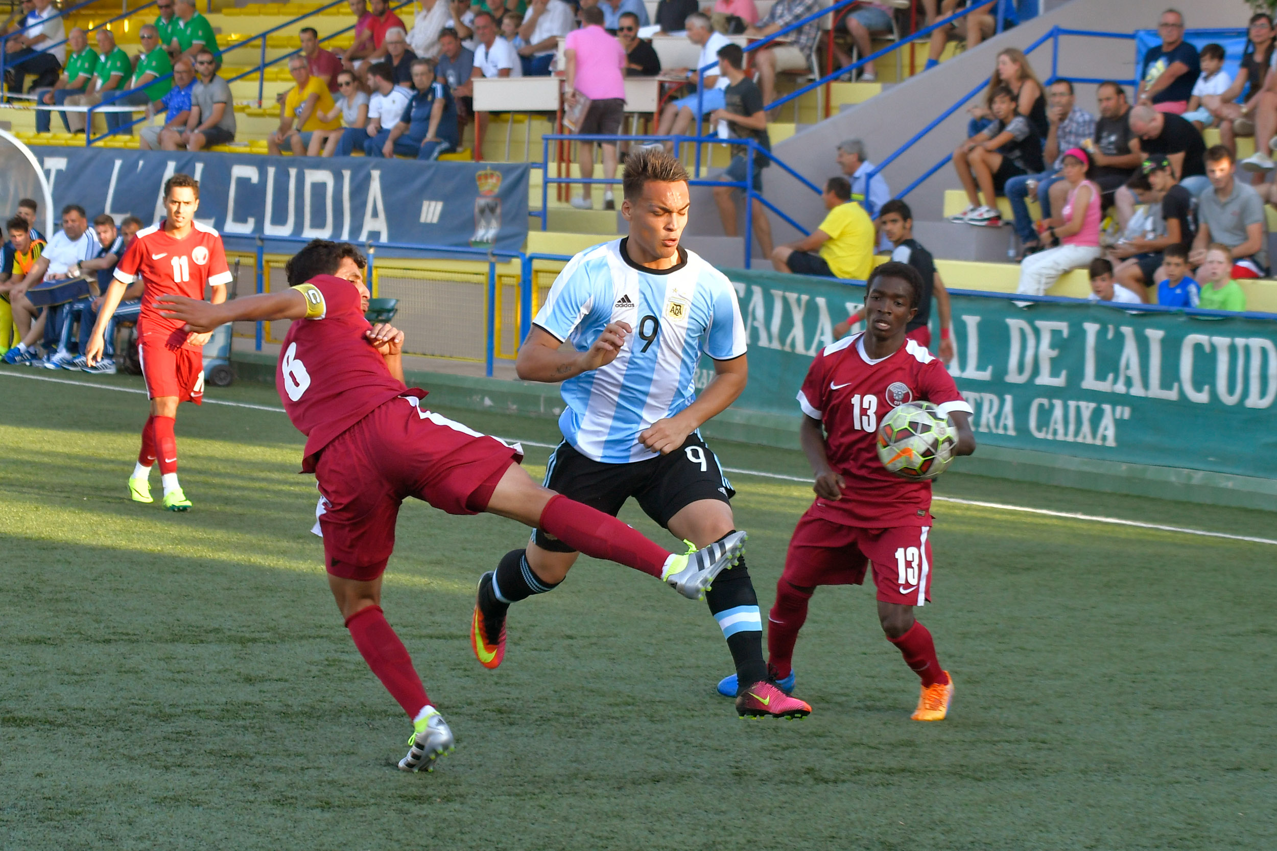 Martínez en un partido con Argentina