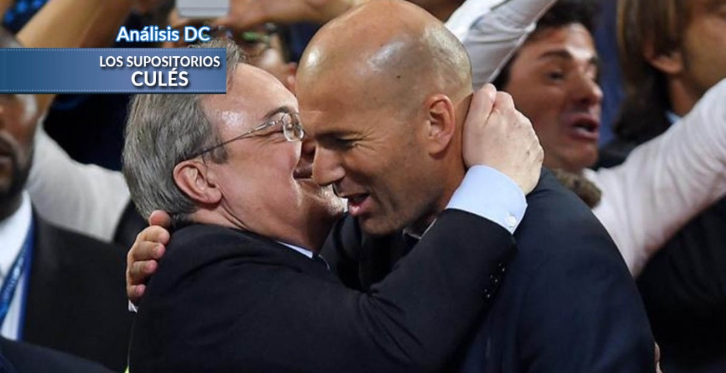 Florentino y Zidane se saludan tras conquistar la 'Undécima'