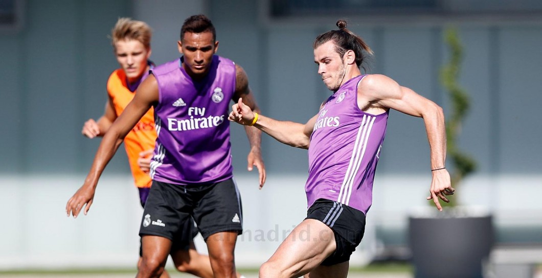 Bale en uno de sus entrenamientos en Valdebebas