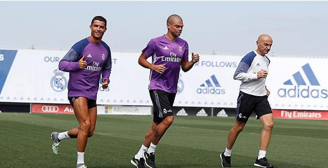 Pepe y Cristiano en su vuelta a los entrenamientos