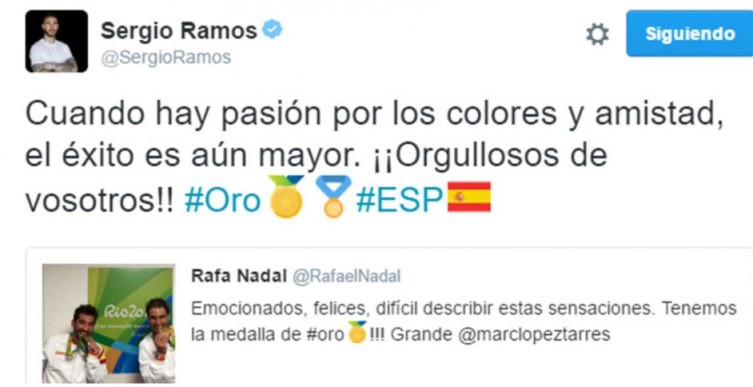 Ramos sigue muy atento todos los éxitos españoles en los JJ.OO