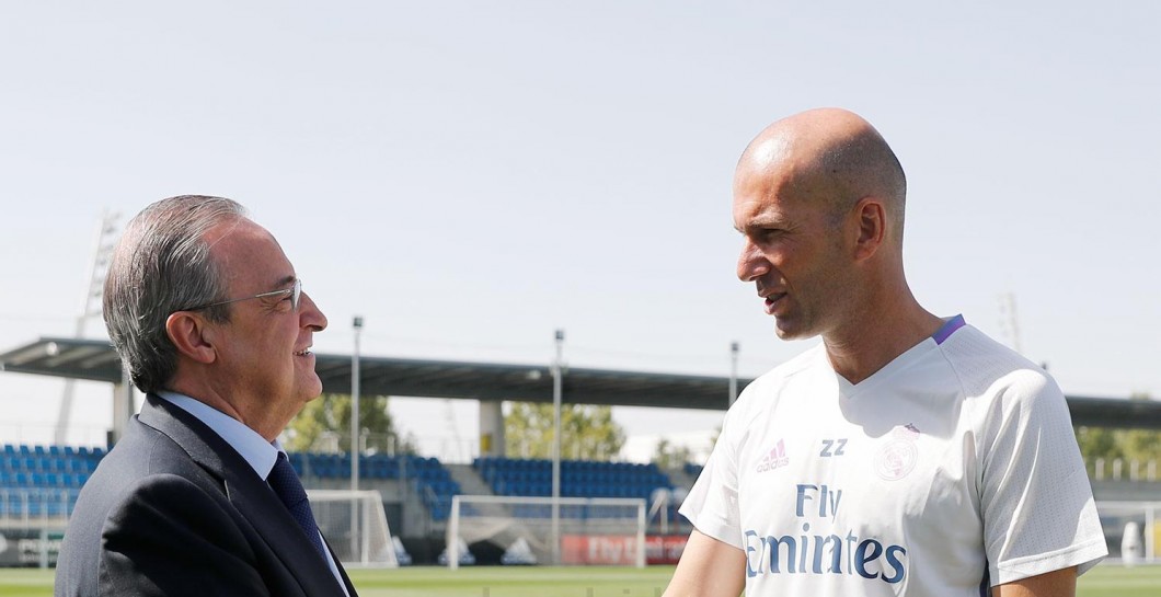 Florentino saludó este lunes a Zidane en Valdebebas