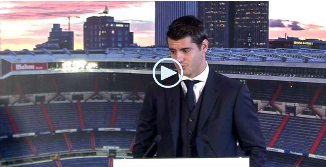 La emoción de Morata en su presentación con el Real Madrid