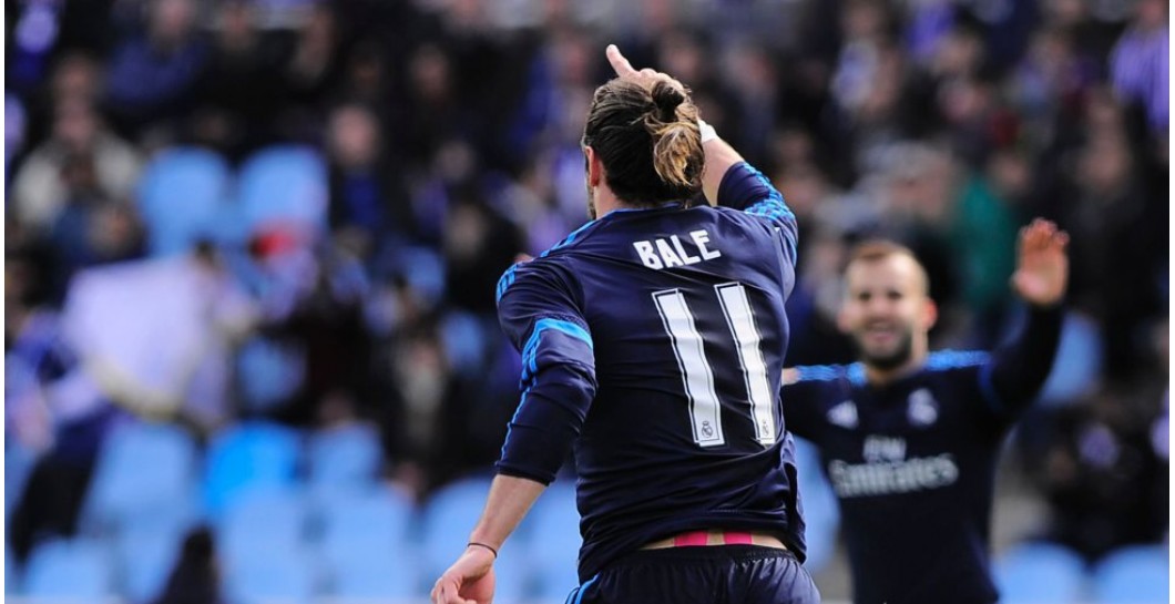 Bale celebra su gol en Anoeta