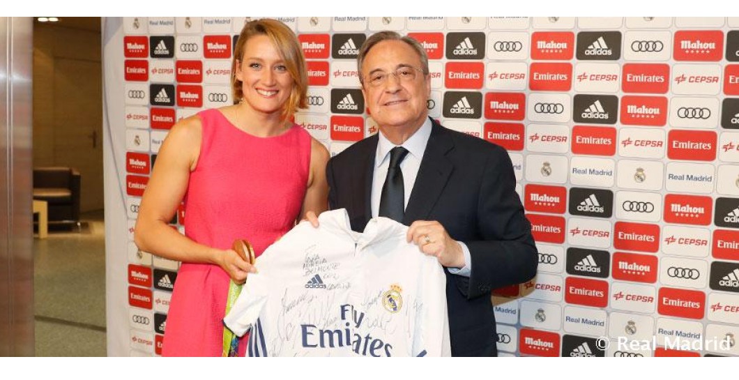 Mireia Belmonte, Florentino Pérez, camiseta Real Madrid