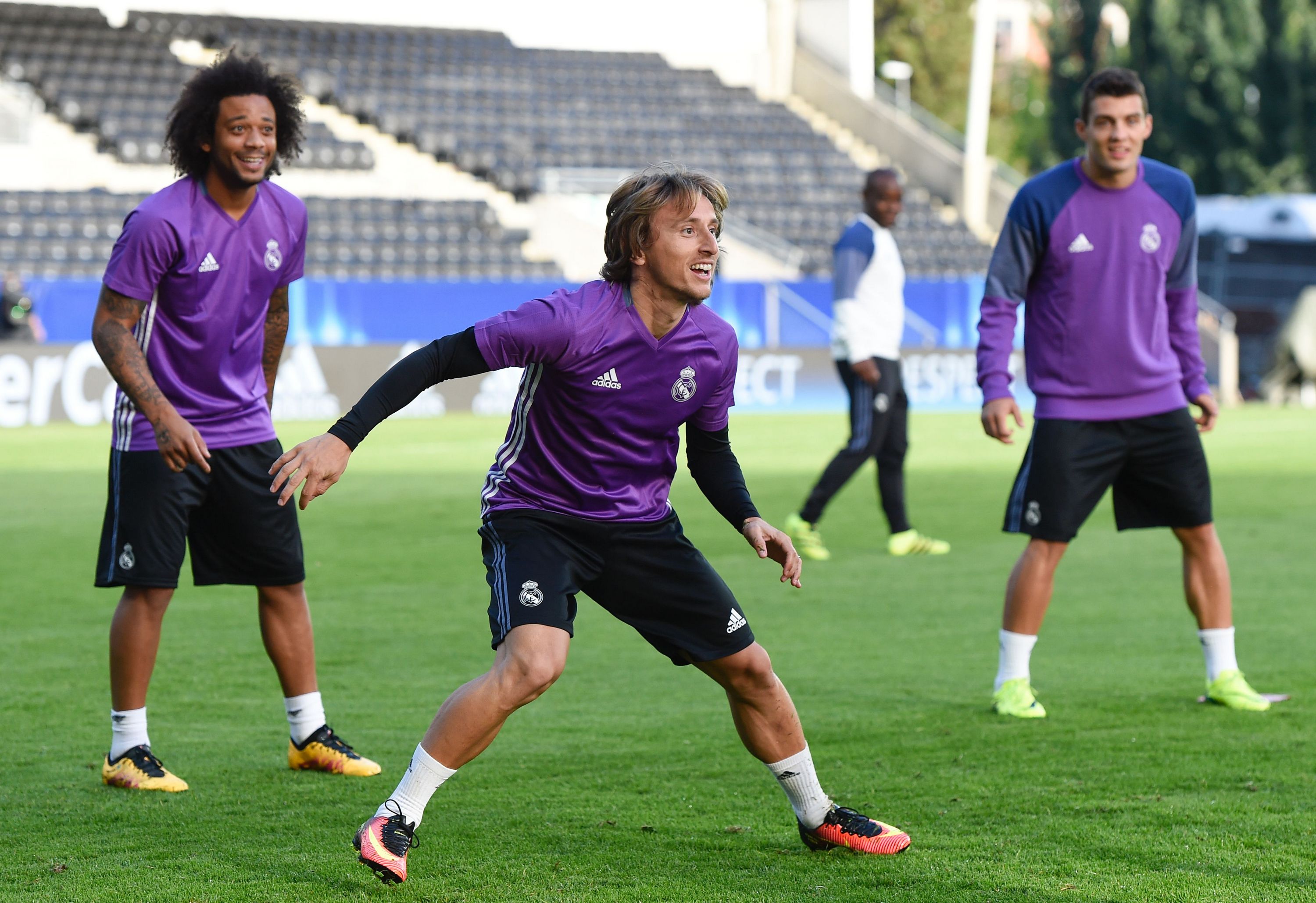 Modric en un entrenamiento con el Real Madrid