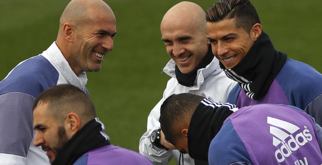 Zidane bromea con Cristiano durante un entrenamiento