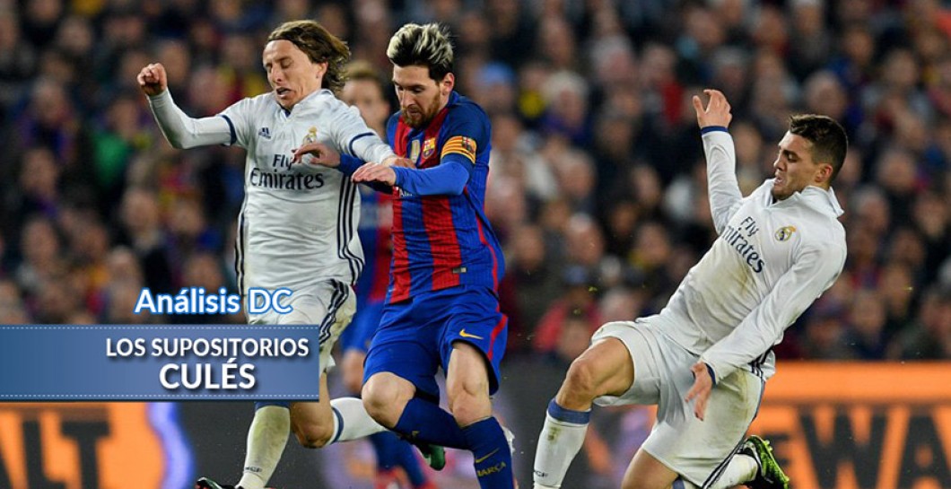 Messi, Kovacic y Modric pelean por un balón en el Clásico