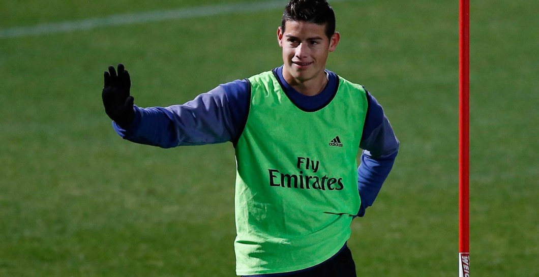 James en un entrenamiento reciente del Real Madrid