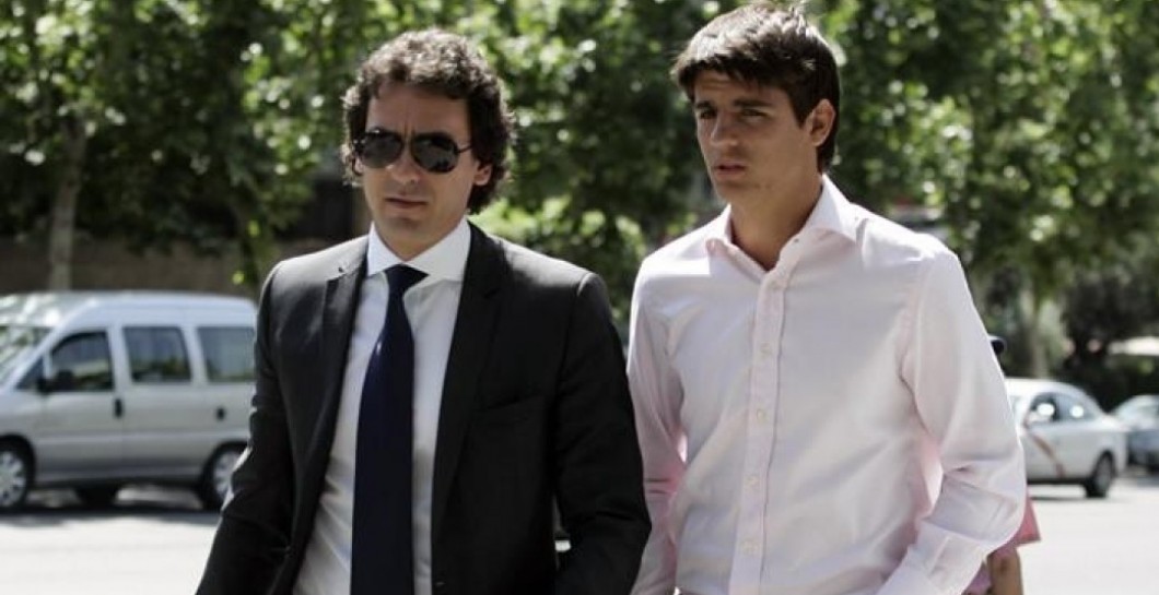 El agente Juanma López con Álvaro Morata