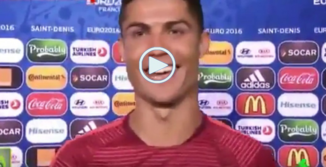 Cristiano se mostró muy bromista con la prensa tras ganar la Eurocopa