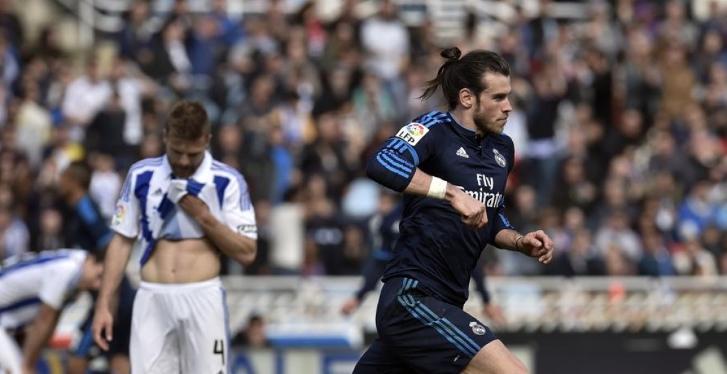 Bale celebra su gol a la Real Sociedad