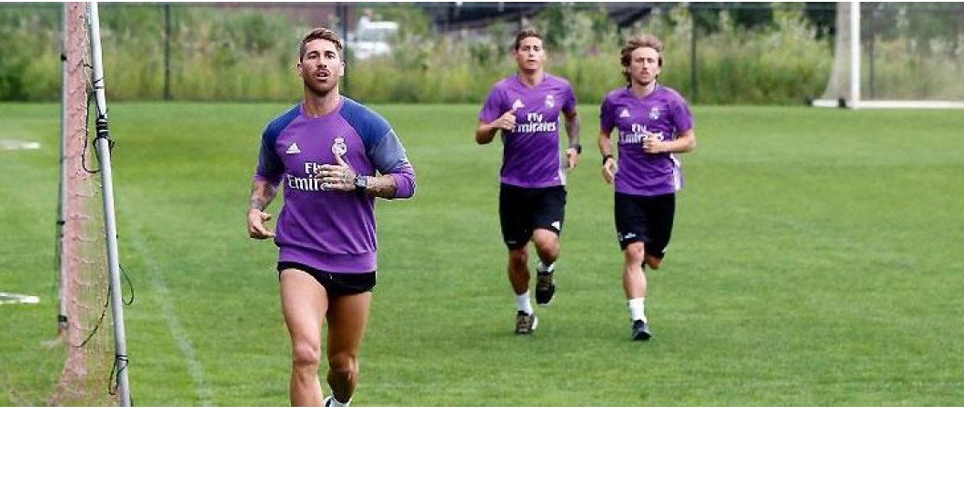 Ramos, Modric y James, entrenando en USA
