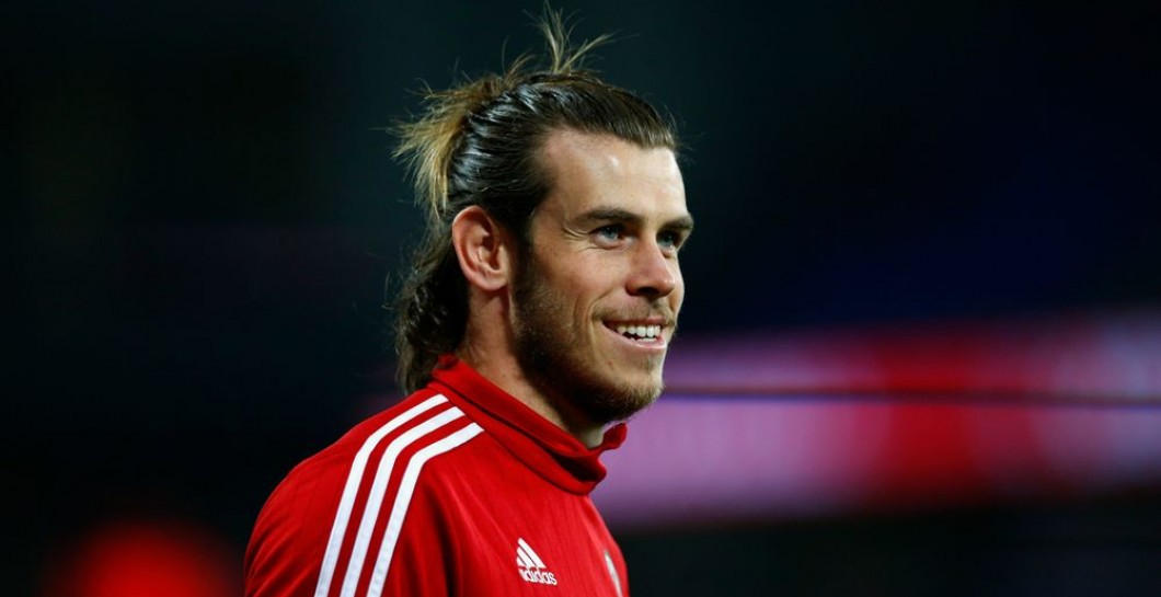 Bale en un partido de la selección de Gales