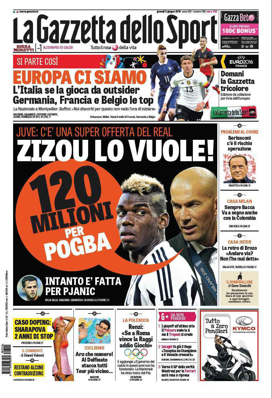 'La Gazzetta' asegura que el Real Madrid echará el resto por Pogba