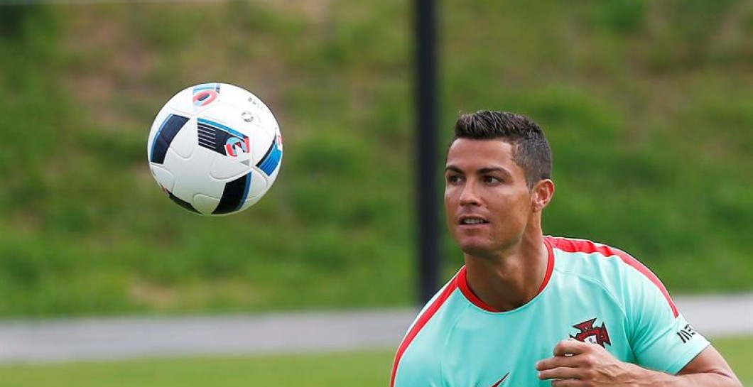 Cristiano en un entrenamiento reciente con Portugal
