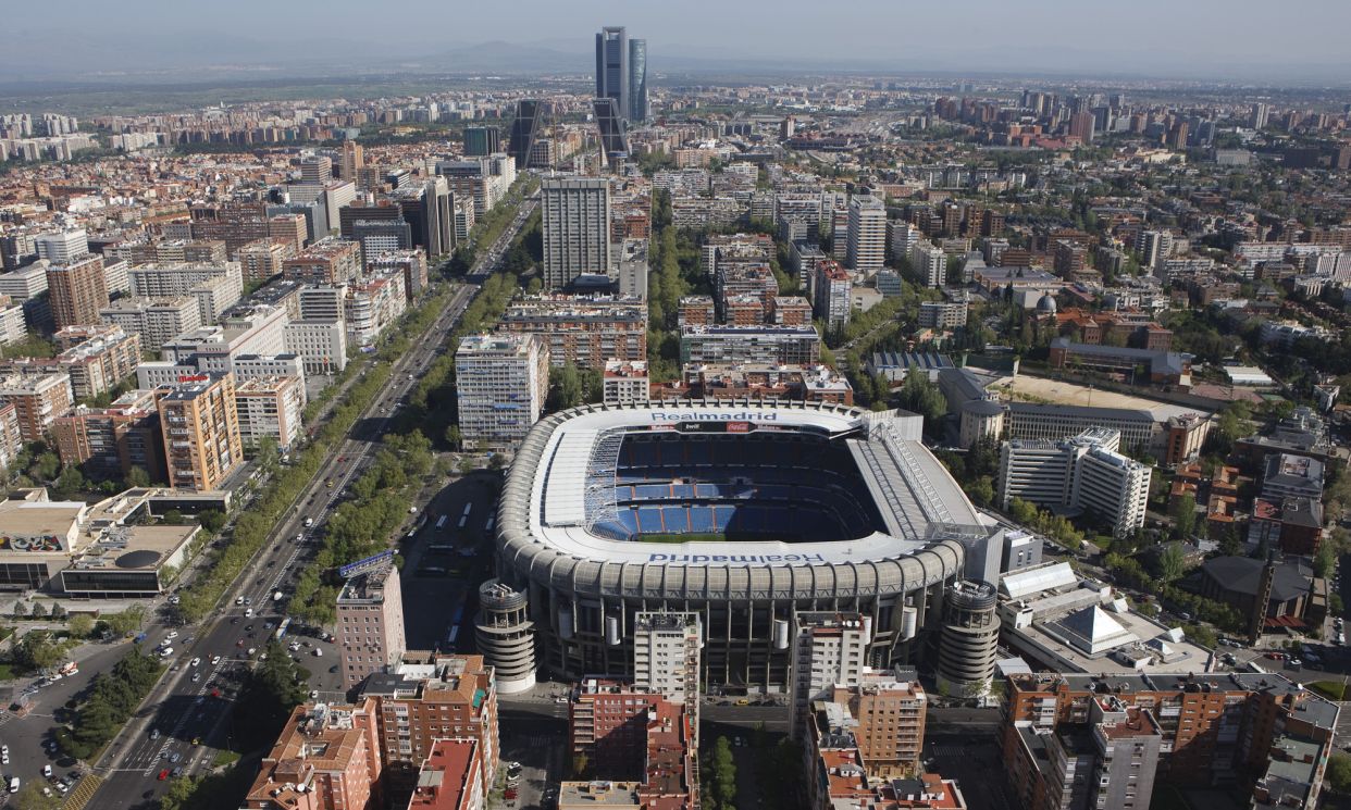 El Santiago Bernabéu visto desde arriba