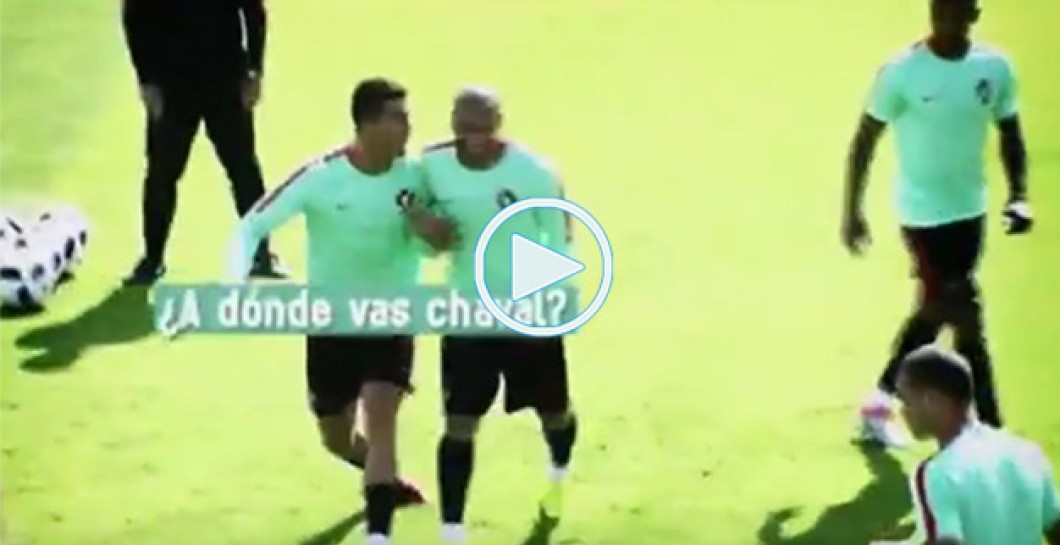 Cristiano se lo pasó 'pipa' en su último entrenamiento con Portugal