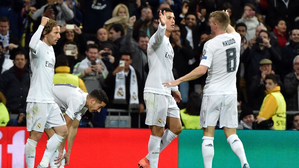 Cristiano Ronaldo celebra el 1-0 a la Roma